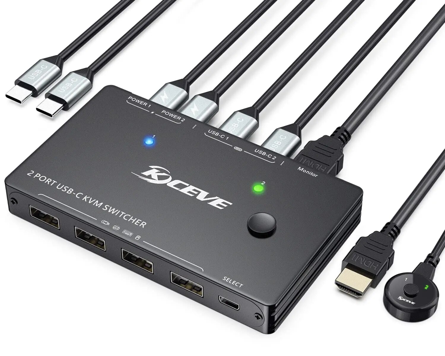 USB-C HDMI(USB-C) KVM ġ, 2  1 ƿ, 4K USB HDMI KVM ġ,  PD , 2 PC  Ű 콺  ÷